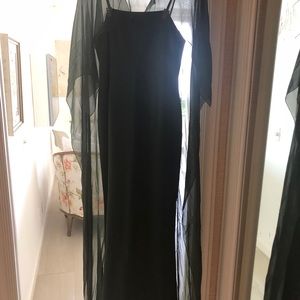 Dark green elegant evening dress by Chrysoula